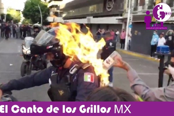 Buscan a persona que prendió fuego a policía de #Guadalajara