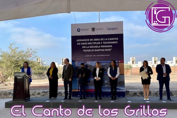 Arrancan diputada Marmolejo y Qronos #obra de cancha de usos múltiples y techumbre en primaria