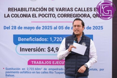 Entrega Chepe Guerrero rehabilitación de calles en la colonia El Pocito