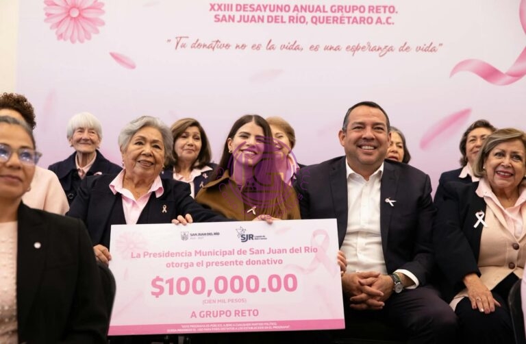 Entrega SJR donativo de 100 mil pesos a Grupo Reto
