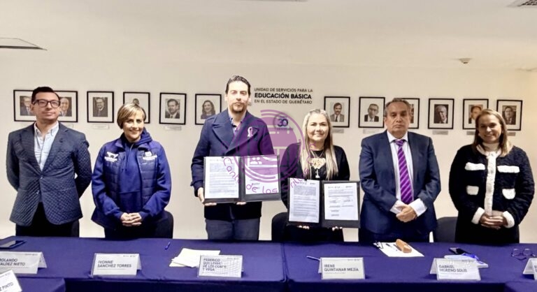 Firman USEBEQ y municipio convenio para prevenir la violencia en escuelas